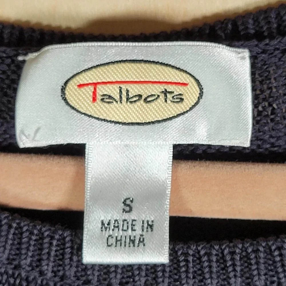 Talbots Black Bell Sleeve Long Tunic Lightweight Sweater Women Size S - Picture 3 of 9